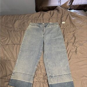 Old Navy Women’s Wide Leg Cropped Jeans Size 16 Stretch Denim NWT